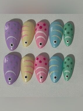Adorable fish nails! Almond